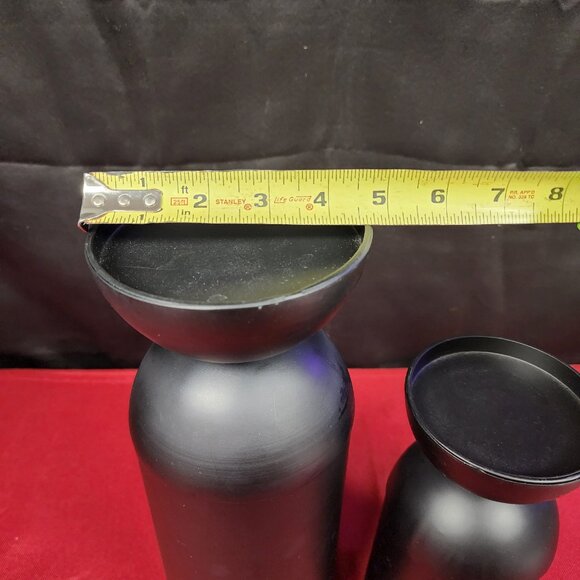 Set of 2 Candle Holders Metal Black - Picture 8 of 8